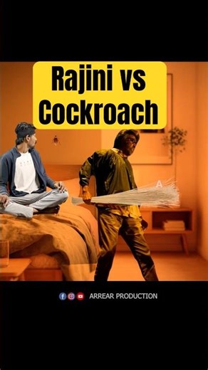 When Rajinikanth Fights a Cockroach Instead of Villains! 🤣 #rajini #comedy #tamilshorts