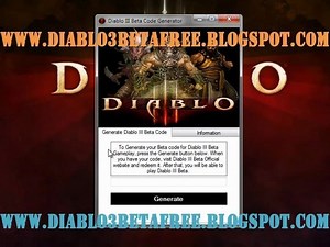 Get Diablo III Beta Code Generator For Free