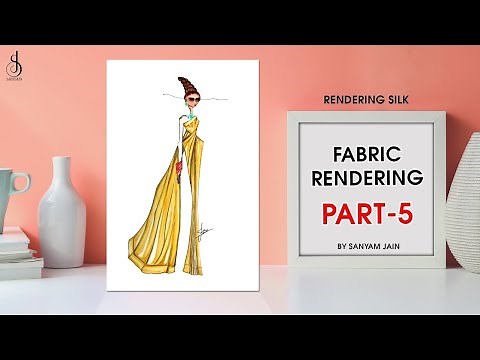 Learn how to draw silk fabric on Fashion illustration | Easy Fabric Rendering tutorial | Sanyam Jain