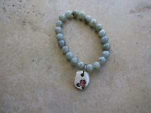 Rose Bud Essential Oil Diffuser Bracelet, Jade Beaded Aromatherapy Wristlet, Kiln-fired Ceramic - Etsy