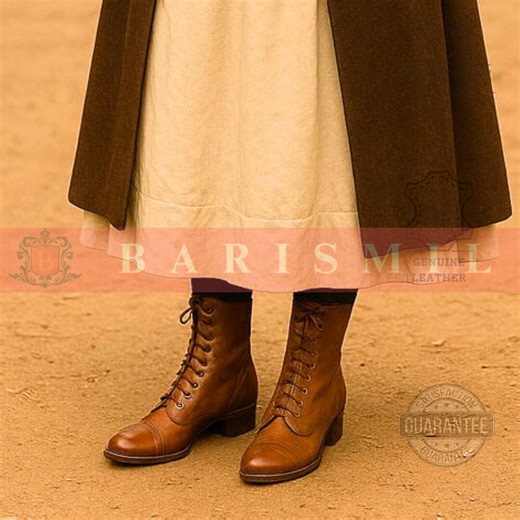 Handmade Brown Leather Victorian Lace up Boots, Historical Cosplay Boots - Etsy