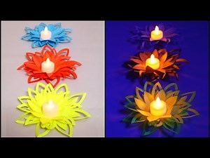 Paper Flower Diya Decoration | DIY Diwali Decorations | Easy Paper Crafts | Little Crafties