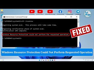 ✅ How To Fix Windows Resource Protection Could Not Perform Requested Operation
