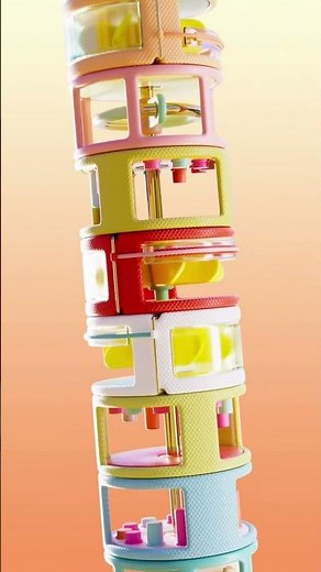 Tower of Power 🏙️ third in a series of stacking, lots of cloners and effectors used! #3d #c4d