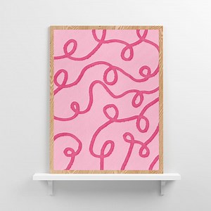 Girly Swirly druckbare Kunst, DIGITAL DOWNLOAD, zeitgenössische Wandkunst, rosa druckbare Originalkunstwerk - Etsy.de