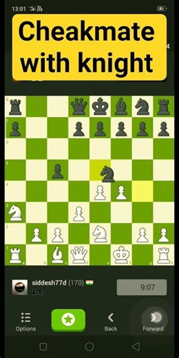 #chess cheakmate with knight #by chess checkmate