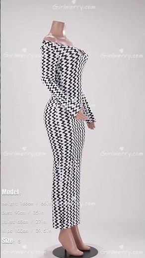 Girlmerry stretch ripple printing off-the-shoulder hollow slim sexy maxi dress Wholesale AA009870