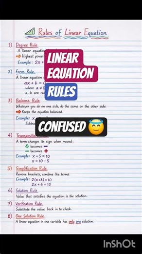 #maths tricks | Rules of Linear Equation ✍️Class 8 Maths | Easy Handwritten Notes