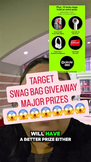 ✨ TARGET BLACK FRIDAY SWAG BAGS!!!! ✨ I’m literally in line RIGHT NOW 🙈🔥 The FIRST 100 guests get a FREE swag bag PACKED with goodies — and 10 lucky bags have prizes worth $99 😱💗🎁 (Beats, Ninja Slushi Maker, Hair Dryer, Gift Cards & more!!) I’m #2 in line so I’ll show you EVERYTHING inside as soon as I get it!! 🛍️💖 Who’s going to their Target too?! 👇😍 📍 No purchase needed — while supplies last! ⏰ Happening TODAY only! 🧵 JOIN my Instagram Broadcast Channel for REAL-TIME alerts so you N