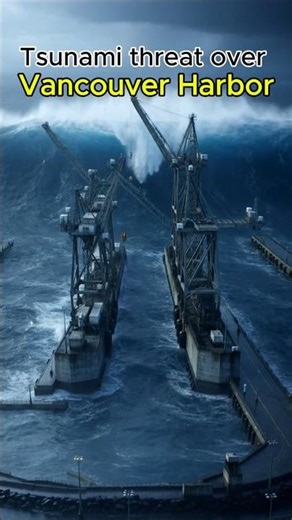Mega Tsunami Hits Vancouver Harbor (AI Simulation) – Final Moments Before Impact #AIGenerated