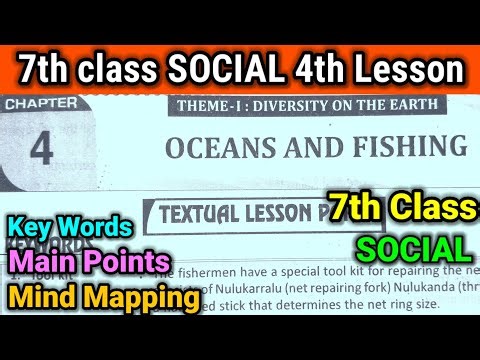 7th class |social |4.Oceans and Fishing lesson |Key Words|Mind Mapping|social Question answers