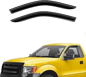 Extra Durable Window Deflectors Tape-On Window Visors Rain Guards Fit for Ford F150 2009-2014 Regular Cab, Sun Visors, Wind Vent for Shades, Exterior Car Accessories - 2pcs. AG0045