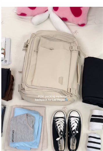 Packing my travel backpack for Las Vegas✈️✨#bagsmart #travelbackpack #travelbag #getaway #tiktokshopholidayhaul