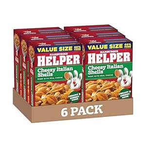 Hamburger Helper Cheesy Italian Shells Value Size, 9.9 Ounce, 6 per Case