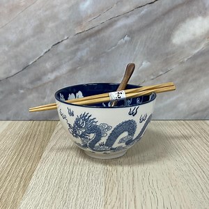 6" Oriental Blue Dragon Ceramic Ramen Rice Noodle Bowl - Etsy