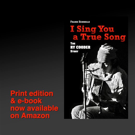 We proudly present I Sing You a True Song: The Ry Cooder Story, the perfect complement to our podcast, is now available in book form. After an insane amount of reorganizing, rewriting, and editing, this 500-page book is the first comprehensive monograph to explore the full scope of Cooder’s work. It includes a preface, a brand-new introduction, and all the information that will delight any Cooder fan, including a complete discography, a list of stage appearances, a bibliography, and an index. Wh