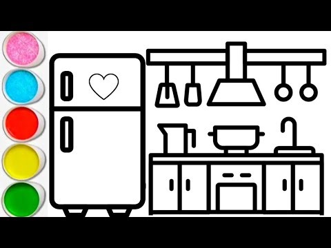 Easy Kitchen Drawing 🧁✨ | Cute Kitchen Scene for Beginners 🎨 with a lots of fun and joy 😊