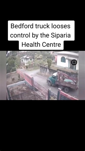 Bedford truck looses control by the Siparia Health Centre, making its way down Gamble Street, before swinging into Allum Street to avoid collision wit