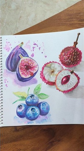 blueberries watercolour