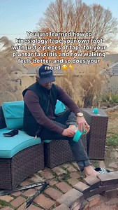 Kinesiology tape can help plantar fasciitis by providing gentle support to the arch and plantar fascia without restricting movement, which helps reduce excessive strain on the tissue during walking and standing. The tape increases sensory feedback to the foot, improving muscle activation and foot mechanics while also slightly lifting the skin to promote circulation and reduce local irritation. This combination can decrease pain signals, limit repetitive stress on the plantar fascia, and allow th