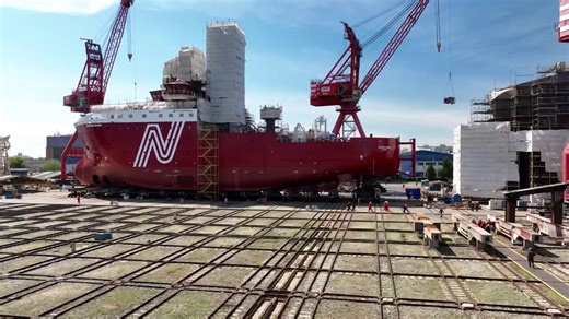Our subsidiary VARD has recently launched the CSOV NB 986 at Vard Shipyards Romania – Brăila, the sixth wind farm service vessel built for Norwind Offshore. The unit is based on the VARD 4 19 design and tailored for sustainable offshore wind operations, confirming our commitment to sustainable maritime solutions. Production work will now continue in Brăila before the vessel is towed to Vard Søviknes for final outfitting and completion.Together with VARD, we are not just shipbuilders, but the con