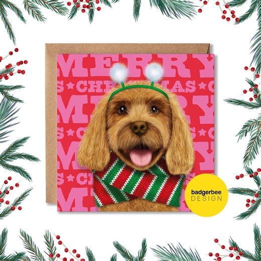 Cockapoo Dog Christmas Card, Christmas Card for Dog Lover, Christmas Card for Cockapoo Owner - Etsy UK
