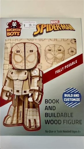 Marvel Spider-Man IncrediBots Book & Buildable Wood Figure #spiderman #incredibots #woodart