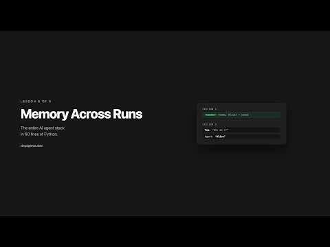 Persistent Memory: Teaching Your Agent to Remember (Lesson 6: The Remember Tool)