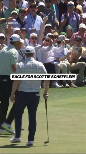Scottie Scheffler with an eagle at No. 2 #masters