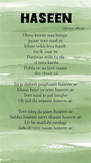 haseen-talwiinder।। lyrico