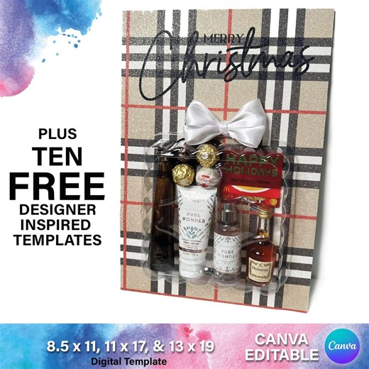 Plaid Jumbo Christmas Card Template, Canva Link, 8.5 X 11, 11 X 17, 13x 19- PLUS, 10 FREE TEMPLATES - Etsy