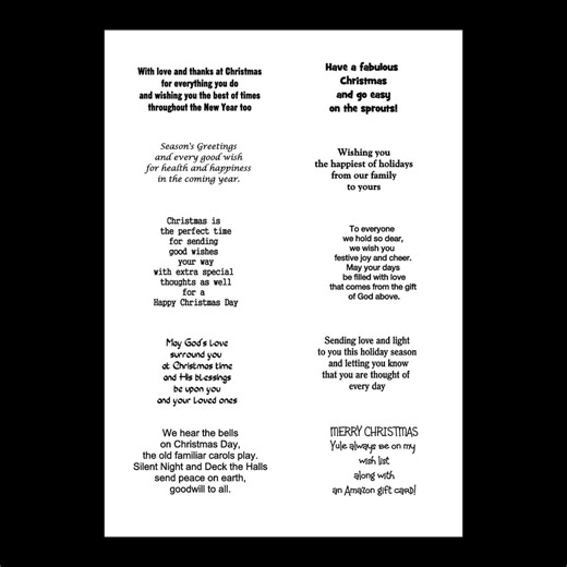 Christmas Inserts JPG Digital Sheet, Printable Christmas Card Verses, Christmas Card Sayings, Holiday Inside Sentiments, Xmas Card Messages - Etsy UK