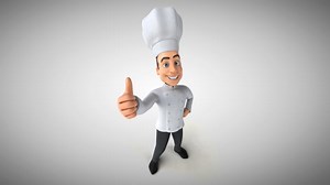 Chef, Restaurant, 3D. Free Stock Video
