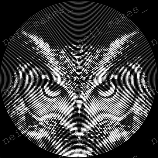 Owl Spiral Art Vector Image Woodworking V-carve CNC Router File Download (svg, Dxf & Png Files) - Etsy