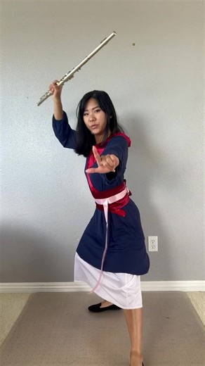 Mulan Costume Hijab - Flute Sword Cosplay for Petite Girls