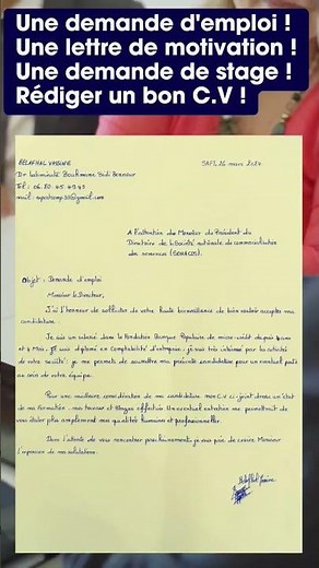 Comment écrire une demande d'emploi - Simple et Manuscrite