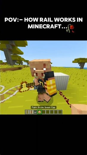 Pov:- The Logic Of Rails In Minecraft...!! #spongebob #shorts