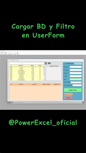 Power Excel on Instagram: "ListBox con base de datos y filtro en segundos ⚡ Excel VBA para sistemas rápidos. Parte de un Punto de Venta en Excel. #excelvba #exceltips #vba #programacionexcel #automation #reelsforyou #excelavanzado"