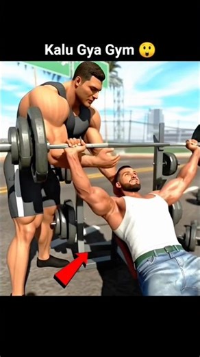 Kalu Gya GYM 😲 || #indianbikedriving3d