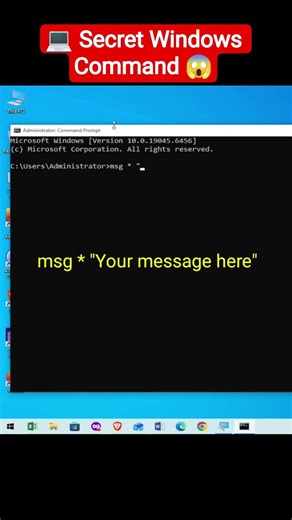 💻 Secret Windows msg Command Trick #shorts #techshorts #computer