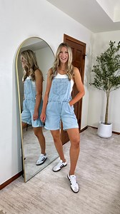 Heather • Tall Fashion • Amazon Finds on Instagram: "Long torso & leg approved! Shocked that these fit my 6’1” frame and long torso! It’s actually the first pair of tall Shortalls I have ever seen! I used to discount overalls as something that would never work for me- Tall girls rejoice! Comment SHOCKED and I’ll share these all with you asap! #overalls #summerstyle"