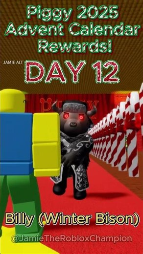BILLY (WINTER BISON) SKIN! (DAY 12 - Piggy Advent Calendar 2025!) #roblox #shorts #piggy