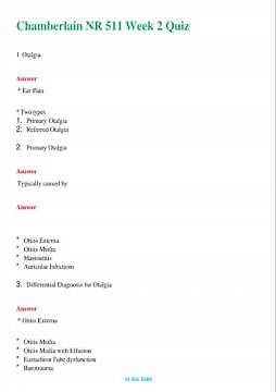Chamberlain College Of Nursing Nr 511 Week 2 Quiz Ace Your Exam With This Comprehensive Guide
