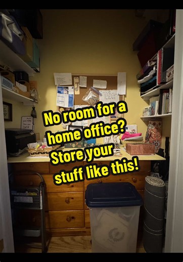 The redo of this foyer closet works great to store home office supplies. We never had enough coats to fill it anyway!#homeoffice #storage #storagehacks #organize #DIY