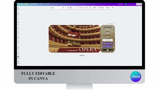 Opera Trip Ticket Template: Surprise Reveal, Custom Printable (canva) - Etsy