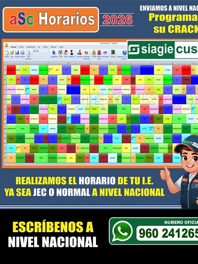 Horarios Escolares 2026: Programa y Crack para Docentes