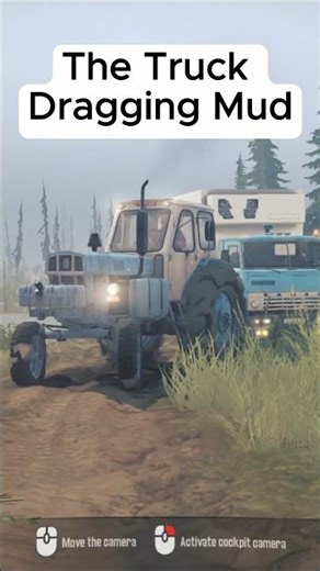 Truck Dragging Deep Mud! 😱💪 Ultimate MudRunner Offroad Challenge | MUGamespc #Shorts