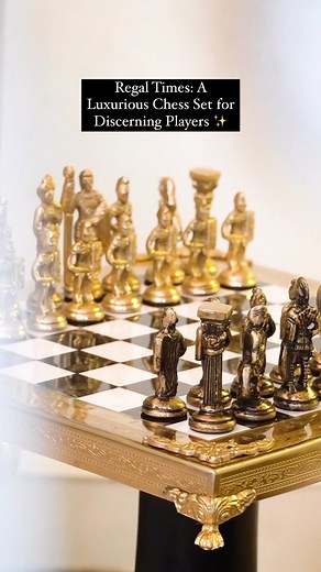 Looking for a #luxurious and sophisticated way to #enjoy a classic #game of #chess? Look no further than our stunning gold chess set! AVAILABLE IN STOCK: ✅ 1. Historical Greek vs Roman Army Chess Set with Black Stand 2. Historical Greek vs Roman #Army Chess Set with #Stand 3. Vintage Regency #Traditional Chess Set 4. Historical Greek vs Roman Army Chess Set | The Decor Kart