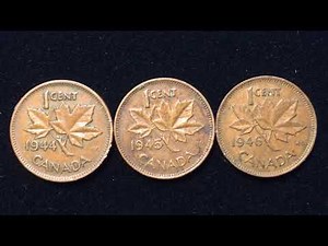 Canada 1 Cent 1944-1946 Maple Leaf Coins