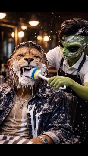 Alien barbershop full service part 3 #alien #barber #hailuoai #minimax #hailuo02 @Hailuo AI (MiniMax)
